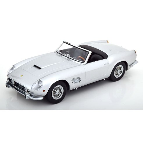 KK-Scale FERRARI 250 GT CALIFORNIA SPYDER SILVER &amp; BLACK 1960 WITH REMOVABLE HARDTOP 1/18