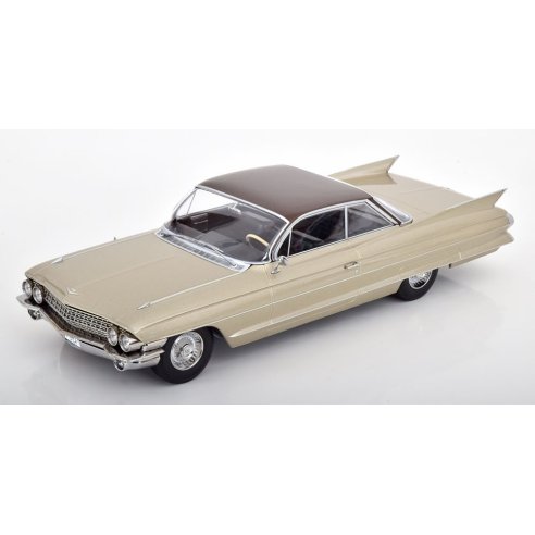 KK-Scale CADILLAC SERIES 62 COUPE DEVILLE 1961 BEIGE METALLIC &amp; BROWN METALLIC 1/18