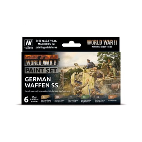 VALLEJO CONFEZIONE 6 COLORI DA 17 ML GERMAN WAFFEN SS