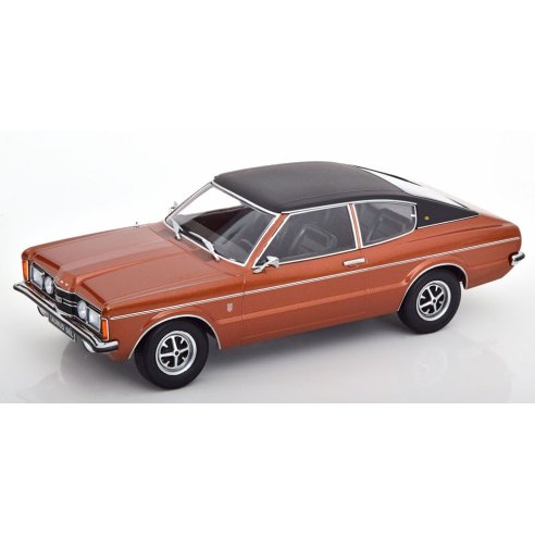 KK-Scale FORD TAUNUS GXL COUPE WITH VINYL ROOF BROWN METALLIC &amp; FLAT BLACK 1971 1/18