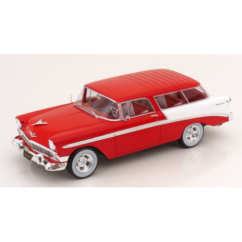 KK-Scale CHEVROLET BEL AIR NOMAD CUSTOM RED &amp; WHITE 1956 1/18