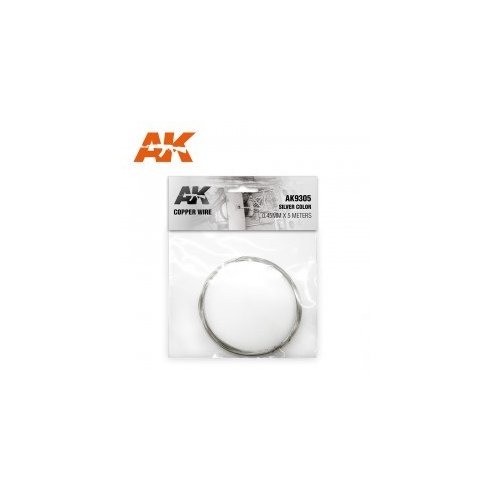 AK INTERACTIVE Copper Wire 0.45mm x 5mt Silver Color