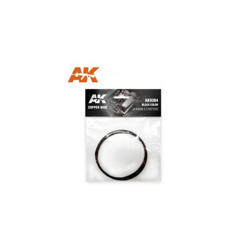 AK INTERACTIVE Copper Wire 0.45mm x 5mt Black Color