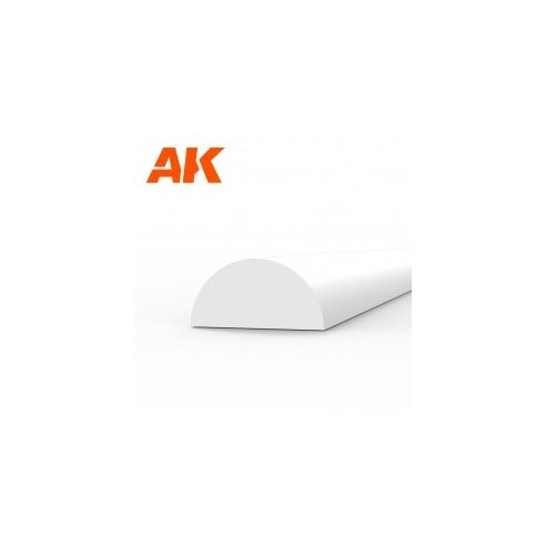 AK INTERACTIVE Half cane 4.00 x 350mm - STYRENE STRIP