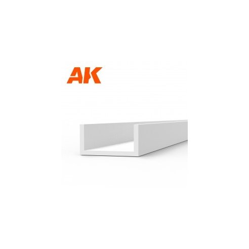 AK INTERACTIVE U Channel 4.0 width x 350mm - STYRENE STRIP