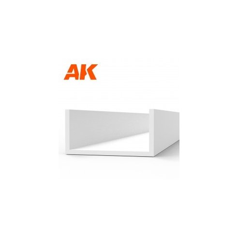 AK INTERACTIVE U Channel 6.0 width x 350mm - STYRENE STRIP