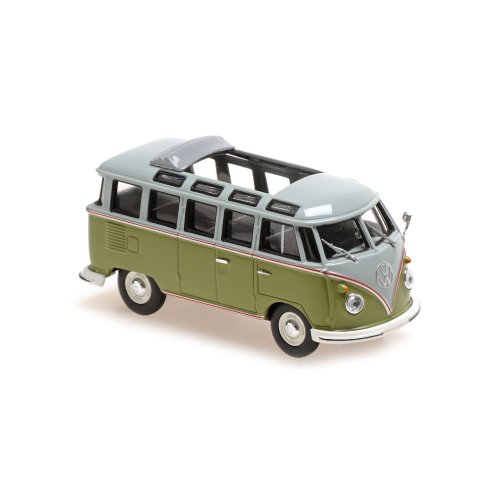 Minichamps VOLKSWAGEN SAMBA BUS GREEN &amp; GREY 1961 1/43