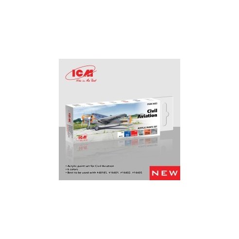 ICM Acrylic paints set for Civil Aviation