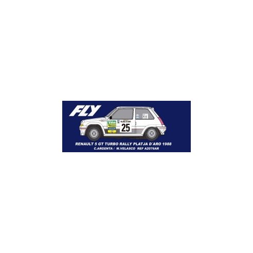 FLY CAR MODELS RENAULT 5 GT TURBO - RALLY PLATJA D''ARO 1988 - C.ARGENTA, M.VELASCO ON ARRIVAL WITH 3D PARTS (RACE EFFECT)