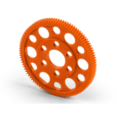 XR305578-O TEAM XRAY OFFSET SPUR GEAR 100T / 64 - ORANGE WITH BEARINGS 20T - GRAPHITE (2) X 351 mm XR305436