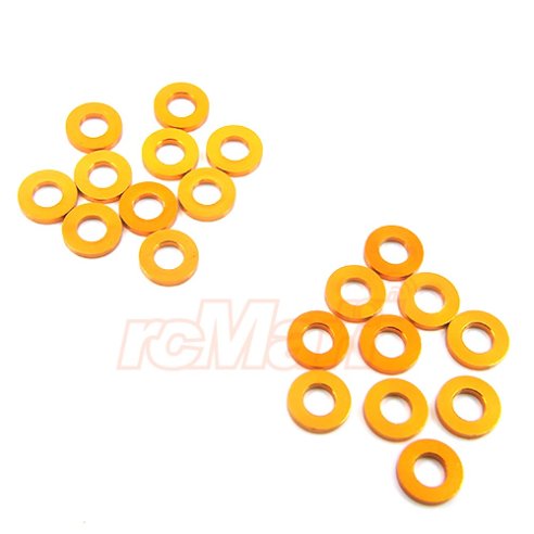 Yeah Racing 1/10 Aluminum M3 Flat Washer 1mm 20pcs Orange