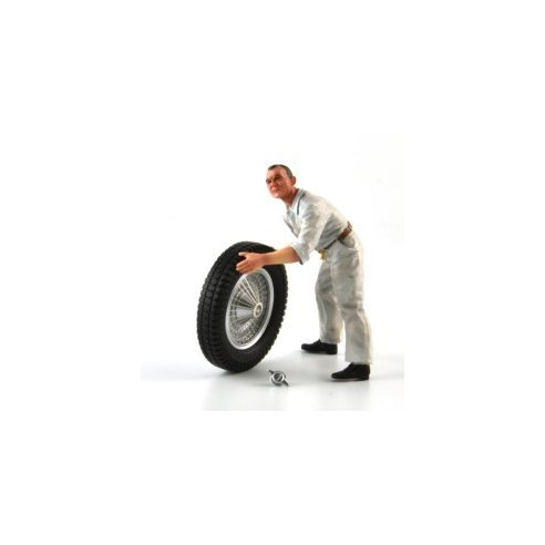 LE MANS MINIATURES Georges, wheel carriers with white worksuits