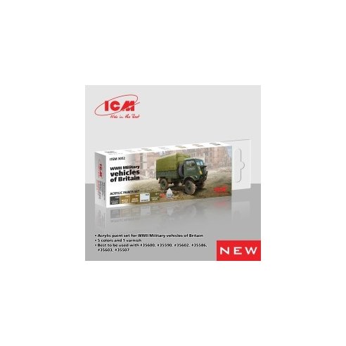 ICM Acrylic paint set for WWII Military vehicles of Britain