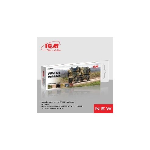 ICM Acrylic paint set for WWI US Vehicles