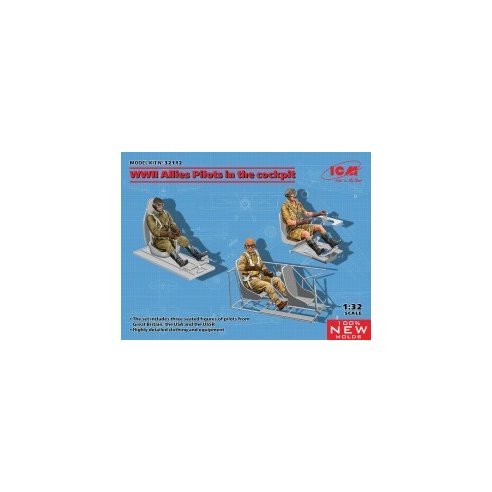 ICM 1/32 WWII Allies Pilots in the cockpit (British, American, Soviet) (100% new molds)