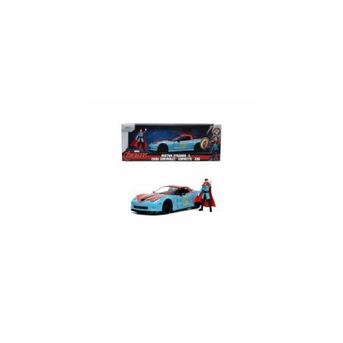 JADA Marvel Doctor Strange Chevy Corvette in scala 1:24 con personaggio, funzionamento a ruota libera, parti apribili