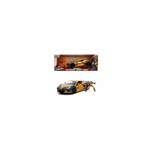 JADA Marvel X-Men Wolverine Chevy Corvette 2020 in scala 1:24 die-cast con personaggio