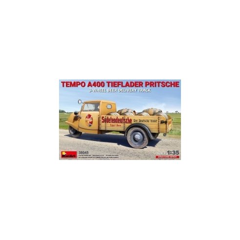 MINI ART 1/35 Tempo A400 Tieflader Pritsche 3-Wheel Beer Delivery Truck