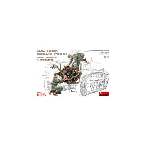 MINI ART 1/35 U.S. Tank Repair Crew with Continental W-670 Engine