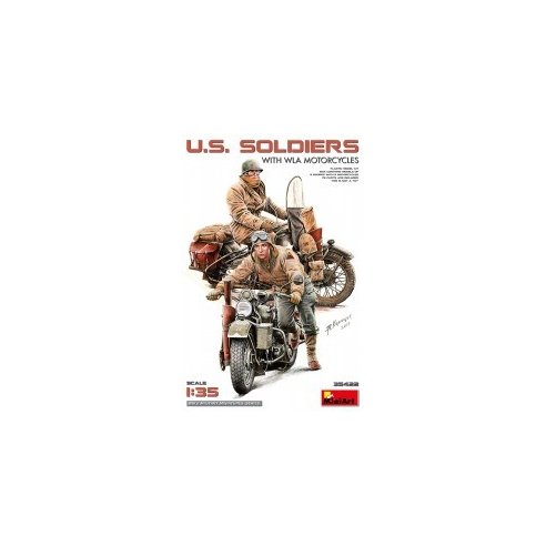 MINI ART 1/35 U.S. Soldiers with WLA Motorcycles