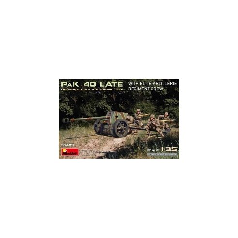 MINI ART 1/35 German 7.5cm anti-tank gun PaK 40 Late with Elite Artillerie