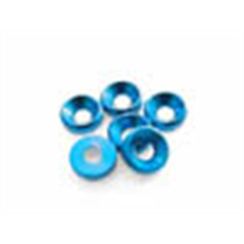 RONDELLE SVASATE CONICHE IN ALLUMINIO 3mm (6) BLU