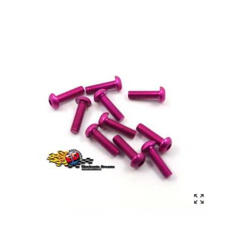 EDAHP-306PK Yeah Racing viti in Alluminio 7075 testa bombata 3x6mm PINK (10)