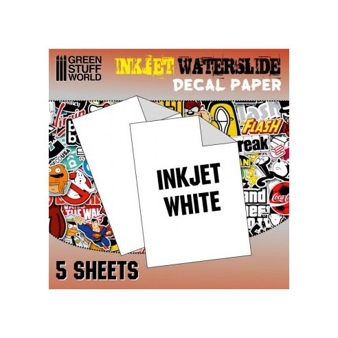 GSW10067 	WHITE INKJET DECAL PAPER 5 PCS