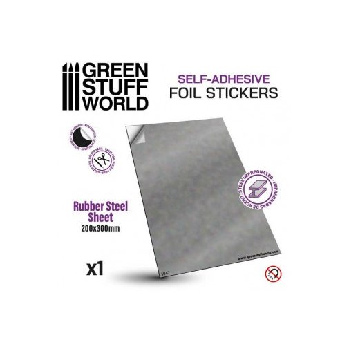 GSW1047 STEEL RUBBER SHEET 0.9MM SELFADHESIVE