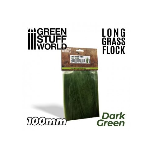 GSW3347 LONG GRASS FLOCK 100MM - COLOR DARK GREEN