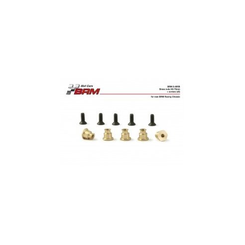 BRM MODEL CARS Brass ?nuts? H3.75mm + screws (x5)