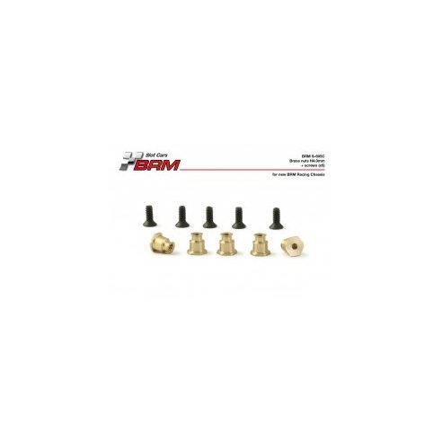 BRM MODEL CARS Brass ?nuts? H4.0mm + screws (x5)