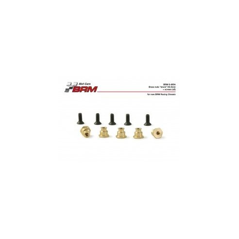 BRM MODEL CARS Brass ?nuts? STOCK H3.5mm + screws (x5)