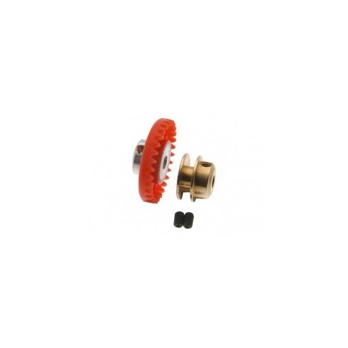 Scaleauto Nylon crown Gear 30th. M50 with M2 screw for 3/32" axle -red-