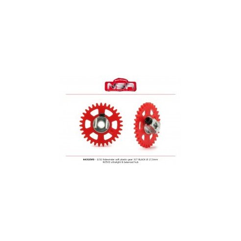 NSR 3/32 Sidew Soft Plastic Gear 31t Red dia 17.5mm with EVO Ultralight and Balanced Hub