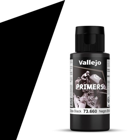 VALLEJO GLOSS BLACK PRIMER METAL COLOR 60 ML