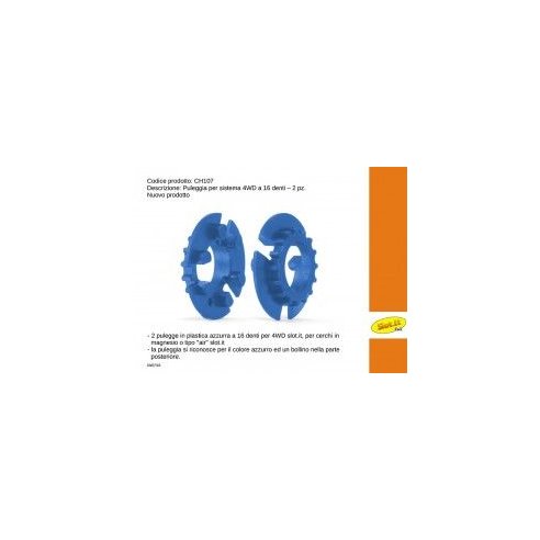 Slot.it Puleggia per sistema 4WD a 16 denti - 2 pz.