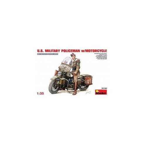 MINI ART 1/35 U.S. Military Policeman with Motorcycle