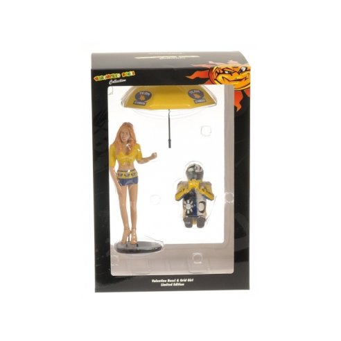 Minichamps PILOTA VALENTINO ROSSI &amp; RAGAZZA OMBRELLINA MOTOGP 2006 1/12