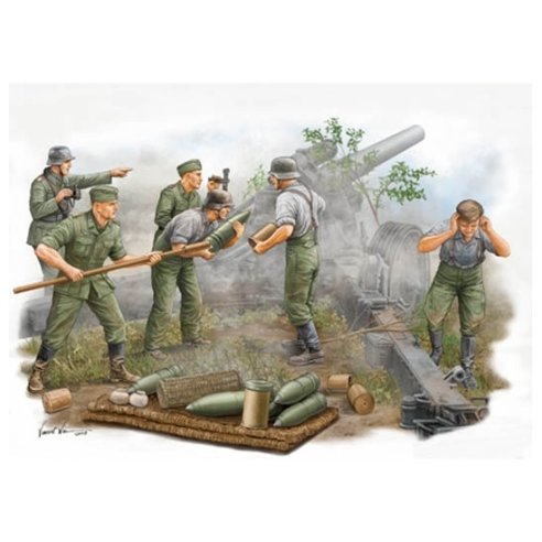 TRUMPETER KIT GERMAN FIELD HOWITZER GUN CREW 1/35