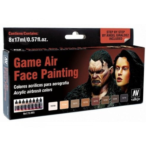 VALLEJO CONFEZIONE 8 COLORI DA 17 ml GAME AIR FACE PAINTING