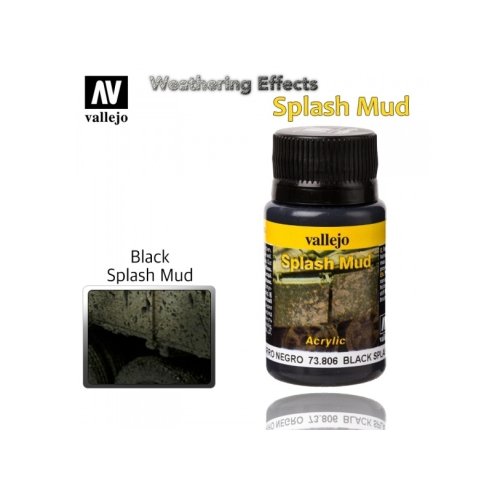 VALLEJO WEATHERING EFFECTS BLACK SPLASH MUD 40 ML