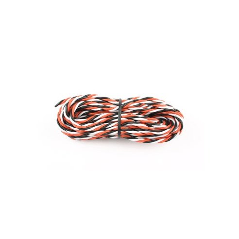 Cavo servi trecciato PVC 22awg-0,35mmq (nero rosso bianco), 5 mt