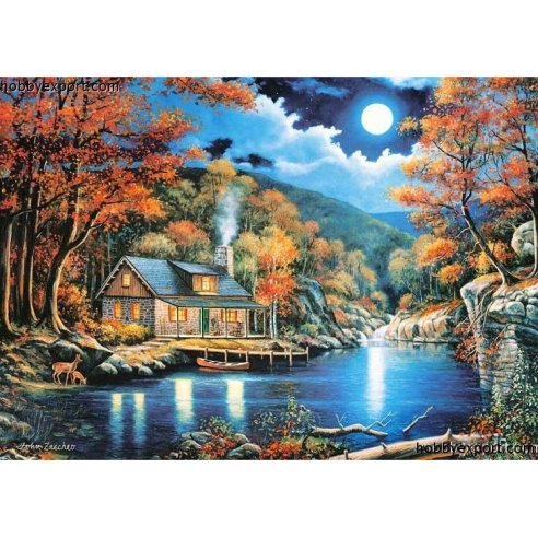 Cabin By The Lake  2000 Pieces 92x68 Cm