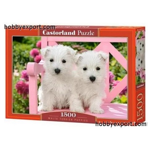 White Terrier Puppies  1500 Pieces 68x47 cm