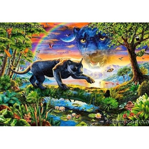 N A PUZZLES CASTORLAND PUZZLES PANTHER TWILIGHT 1500 PIECES 68 X 47 CM