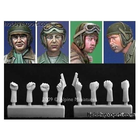 Alpine Miniatures  	1 35 KIT (MAQUETTE) (KIT (MAQUETTE)) Us Tanker Heads And HandsINCL.