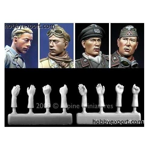 Alpine Miniatures   	1 35 KIT (MAQUETTE) (KIT (MAQUETTE)) Panzer Crew Heads And Hands