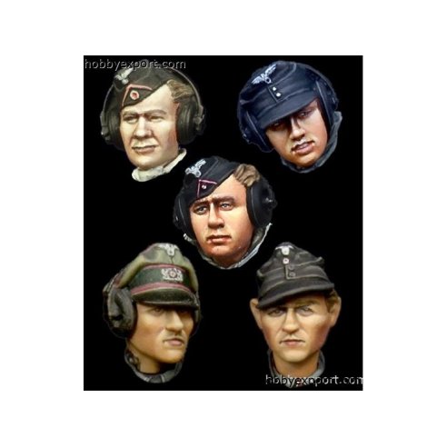 Alpine Miniatures  	1 35 KIT (MAQUETTE) (KIT (MAQUETTE)) WWII German Panzer Crew Head Set 1