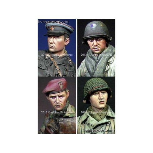 Alpine Miniatures  	 	1 16 KIT (MAQUETTE) (KIT (MAQUETTE)) Ww2 Allied Heads Set 2